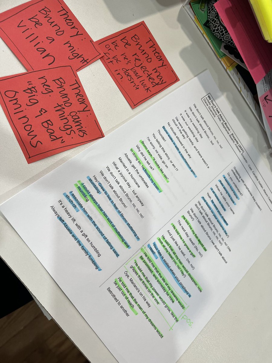 natwithherbooks's tweet photo. Today we talked about Bruno! Back in March 2020 @PS110Q ordered #FallinginLovewithCloseReading for us to explore, then the world shut down. Today, we finally made it! Lens of character, word choice, and dialogue led the way! (And Encanto too.. ๐) @iChrisLehman @teachkate #tcrwp https://t.co/jAmF4yRAr7
