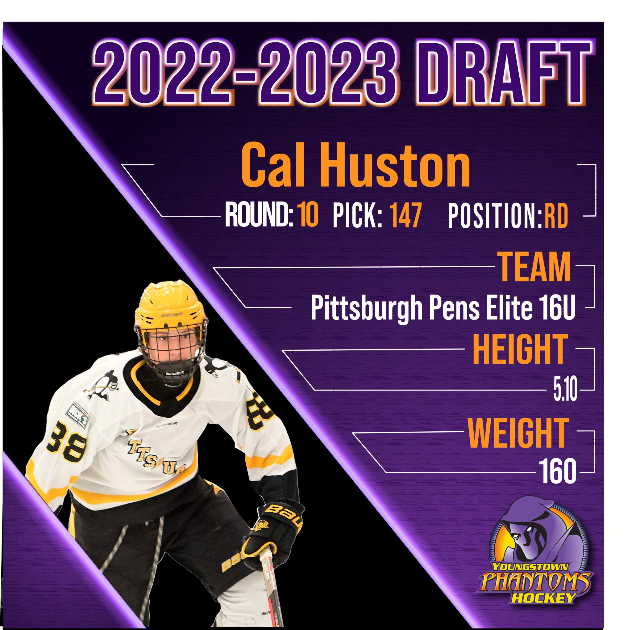 Youngstown Phantoms on X: Welcome to the Phamily Cal Huston! Round 10 l  Pick 147  / X