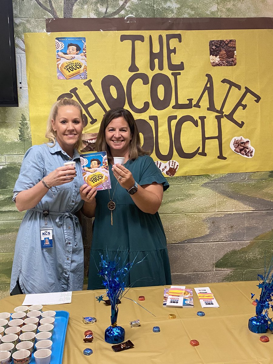 SES_Hornets's tweet photo. We had a wonderful reveal party for One Book Read City! Students received their own copy of the Chocolate Touch with a sip of hot chocolate! https://t.co/5M8JOAbalh
