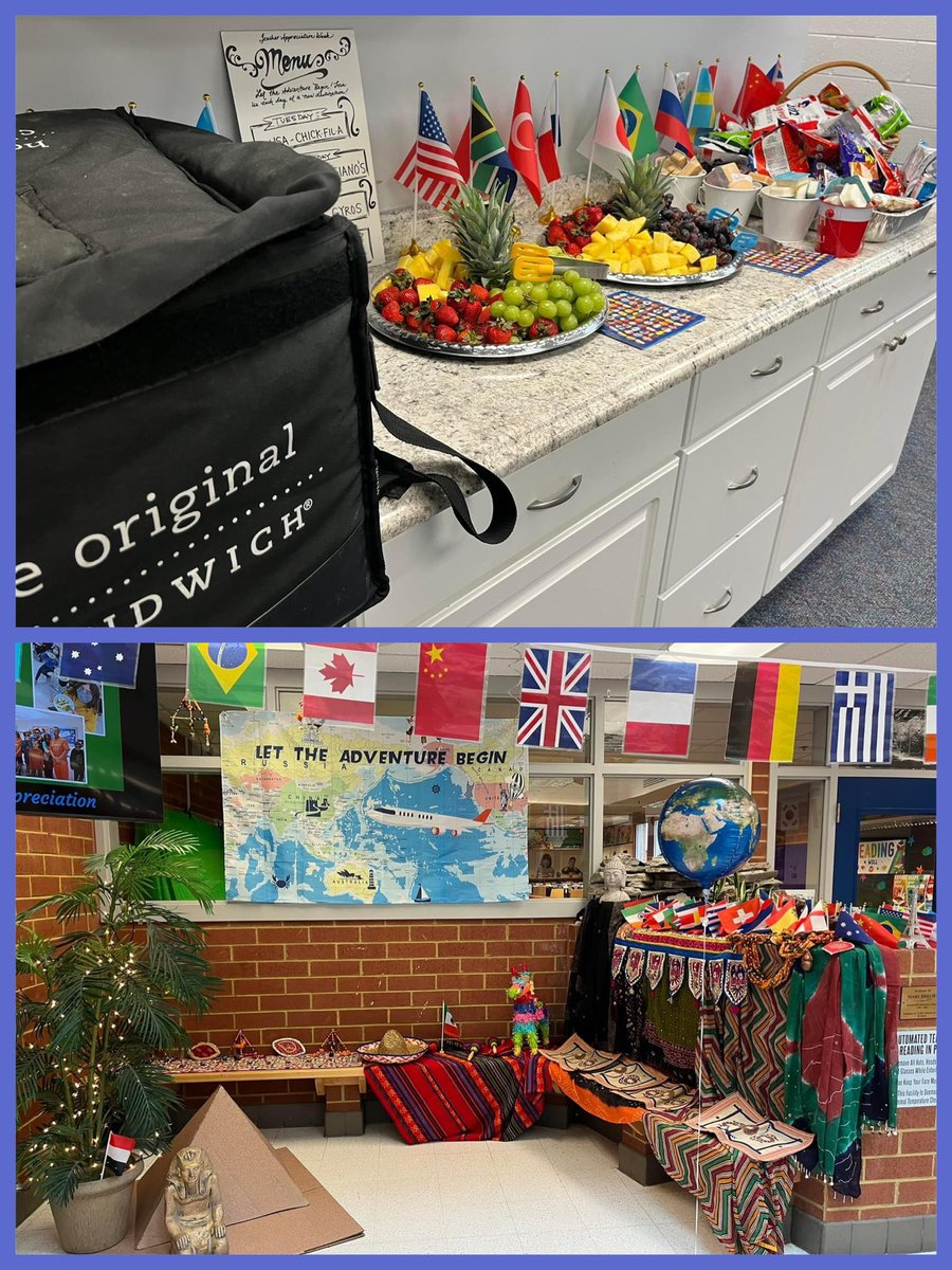 Showing the amazing RHES teachers and staff that they mean the world to us!  Thank you to everyone who contributed to make this week special! 💚🐻💙#StaffAppreciationWeek
