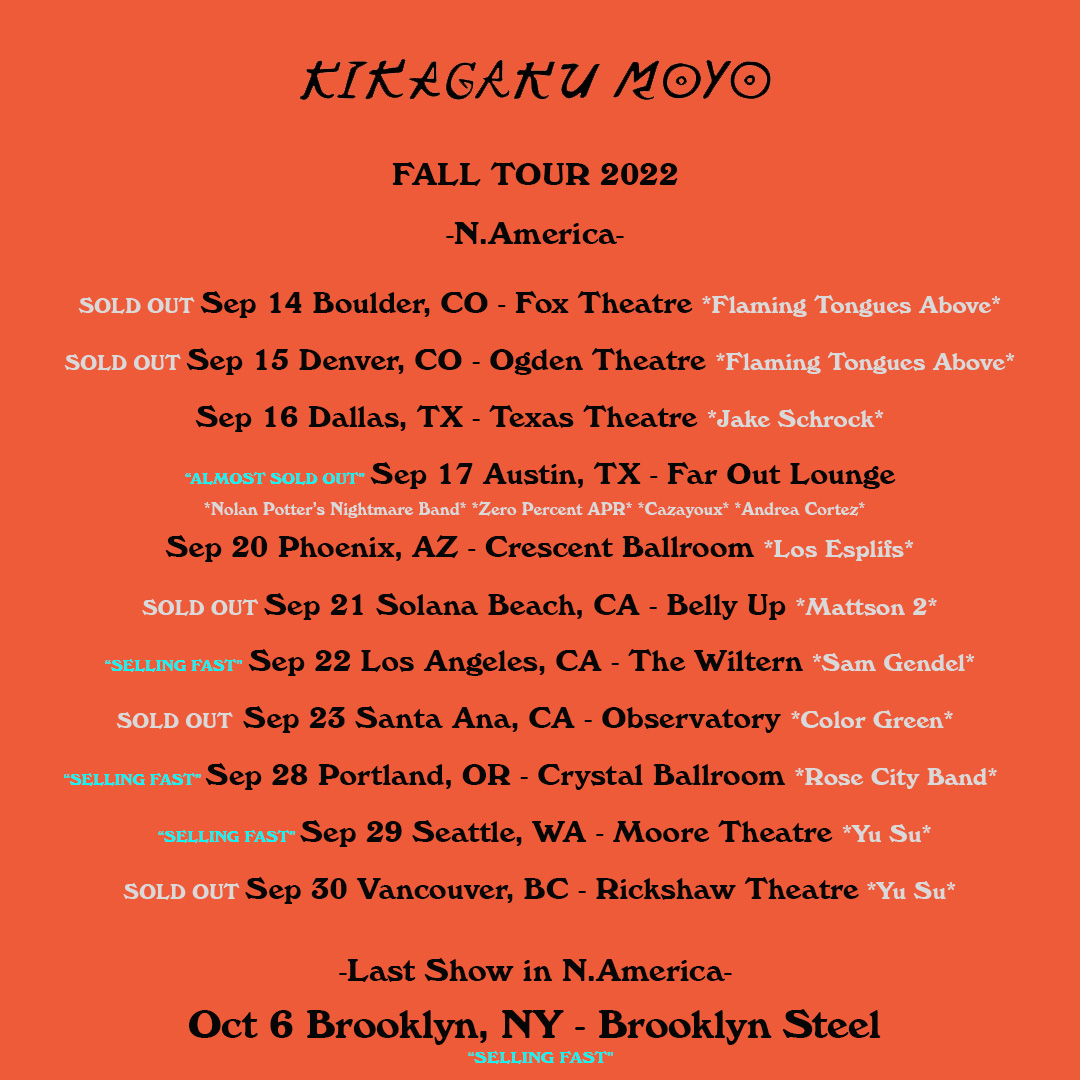 kikagaku_moyo's tweet photo. And thank you everyone for all of the sold-out shows in North America 🔆

We are very excited to play shows there next week ❤️ https://t.co/RIweVmQVu3