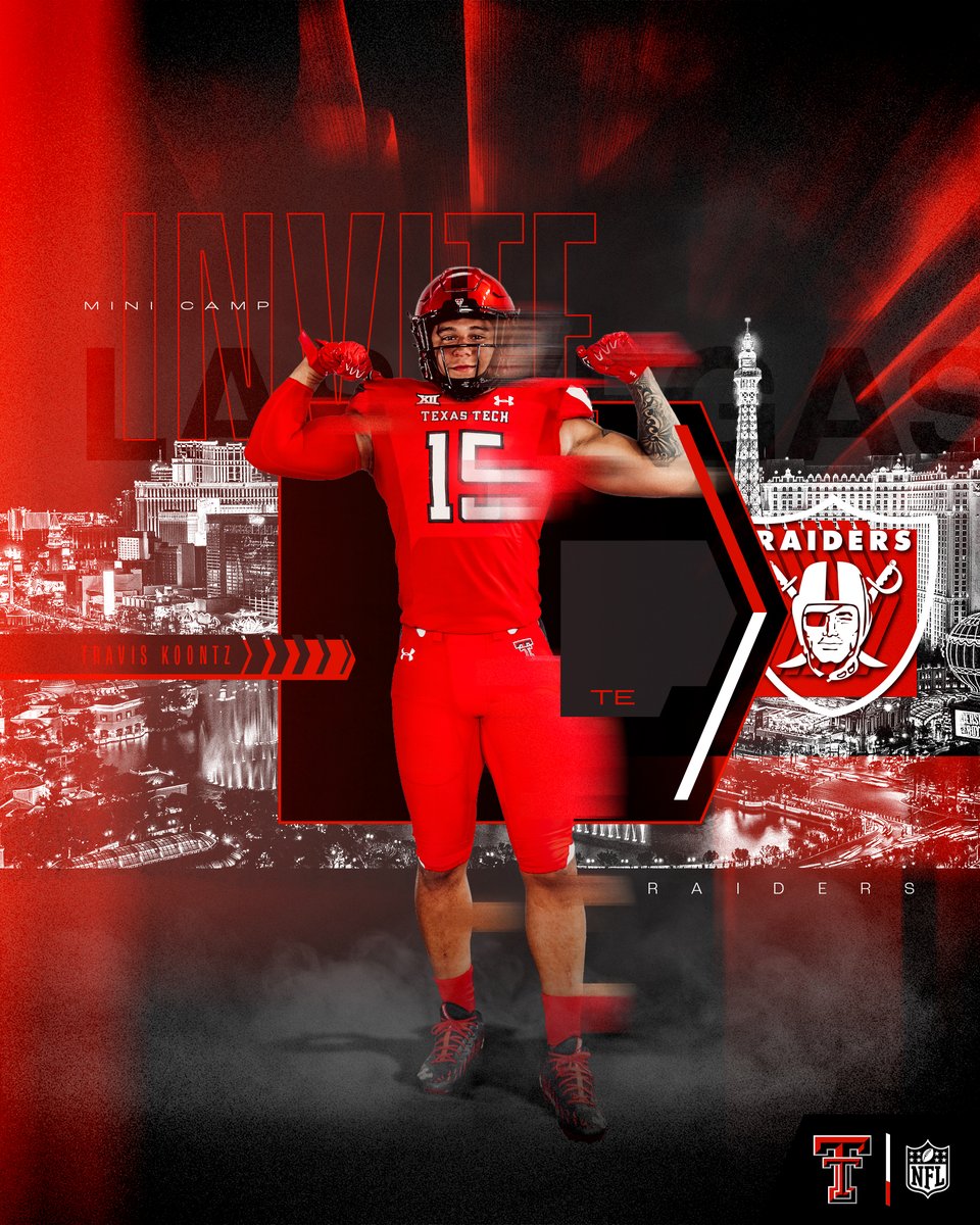 TexasTechFB's tweet photo. 𝑰𝑵𝑽𝑰𝑻𝑬𝑫

@koontz101 is headed to Vegas!

#WreckEm | #RaidŦheLeague https://t.co/kM4AHTTNAC