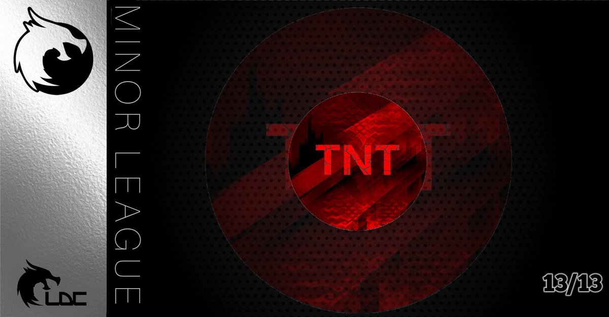 #PRESENTACION

🏆 MINOR LEAGUE

Otro equipo se suma a la batalla 🔥 por la Minor, estarán con nosotros...

⚔️ TNT

👤 LaMaZ
👤 <a href="/BernatVelascoR/">Rampage-_-</a>
👤 <a href="/Yari19499/">Yari</a>
👤 MaCha