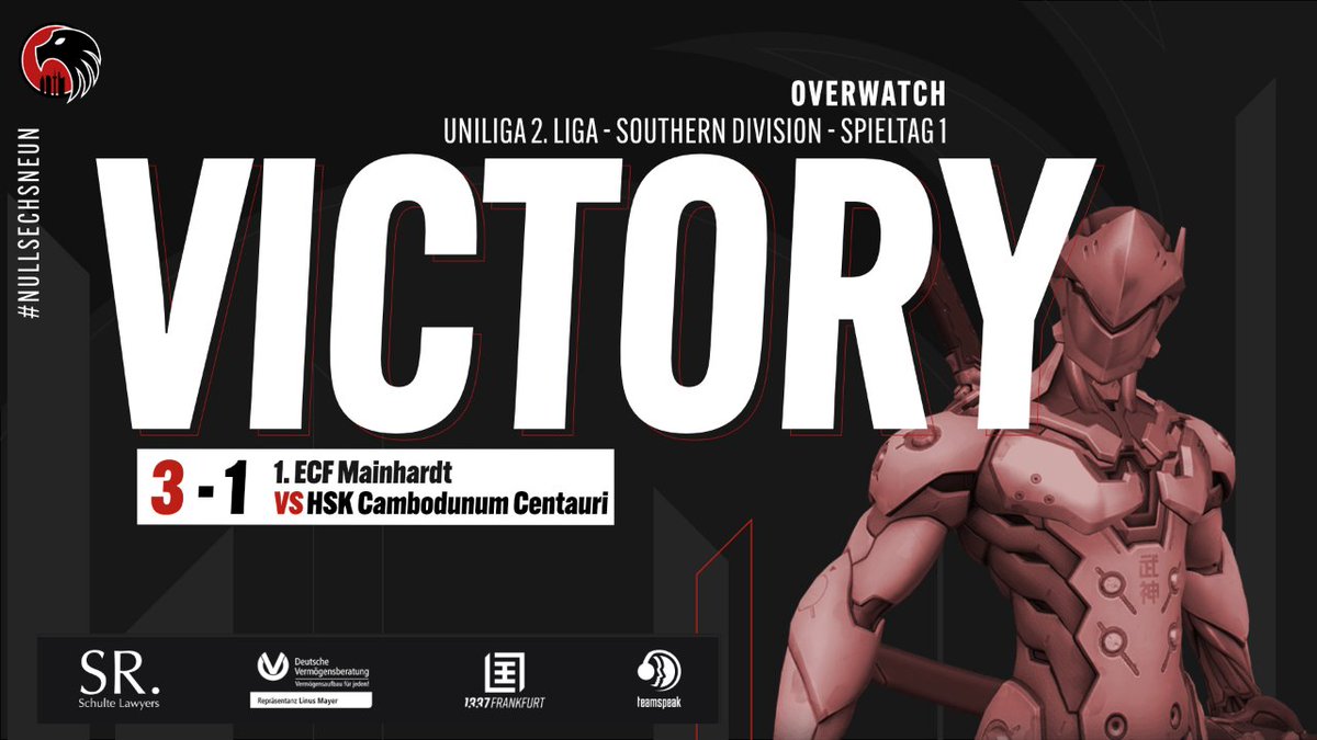 1ECFrankfurt's tweet photo. Gude,

der Auftakt in die neue @uniligaGG Saison gelang unserem #Overwatch Team mit Bravour!

Sie entschieden das Match gegen @AkGamingeV mit einem Score von 3-1 für sich. 

Spieltag 2 der #SouthernDivision kann kommen!⚔️ https://t.co/5goc38uSaZ