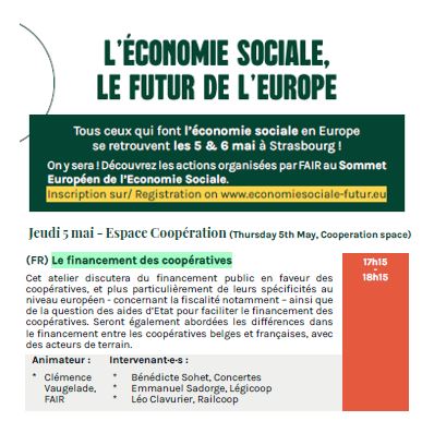 vaugelade_c's tweet photo. 🇪🇺 Heureuse d'animer jeudi à #Strasbourg au Sommet Européen de l’Economie Sociale un atelier pour parler avec @Railcoop_SCIC @LegicoopAvocats et #ConcertES du financement des #coopératives 🎤💬 Plus d'infos et inscription 👉 https://t.co/q8Opugaxce #ESS #PFUE2022 https://t.co/Ha1QkEQ1jO