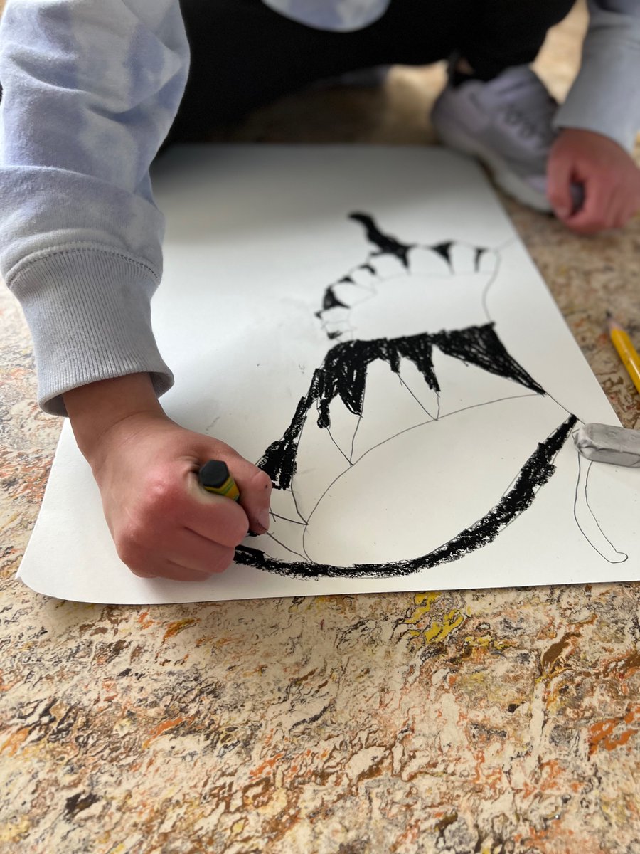 Today in Art Club ✨ we began a beautiful 🦋 project !