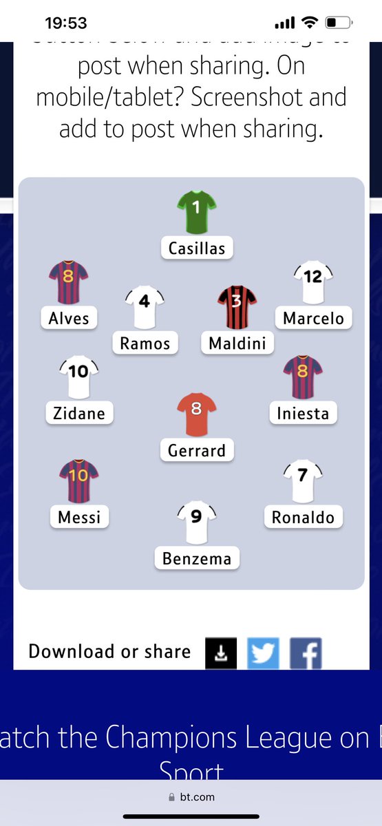MaxJuniper's tweet photo. Here's my greatest Champions League XI ever. Surely this can't be beaten? #UCLIMMORTALS https://t.co/BnEv5wwaJR