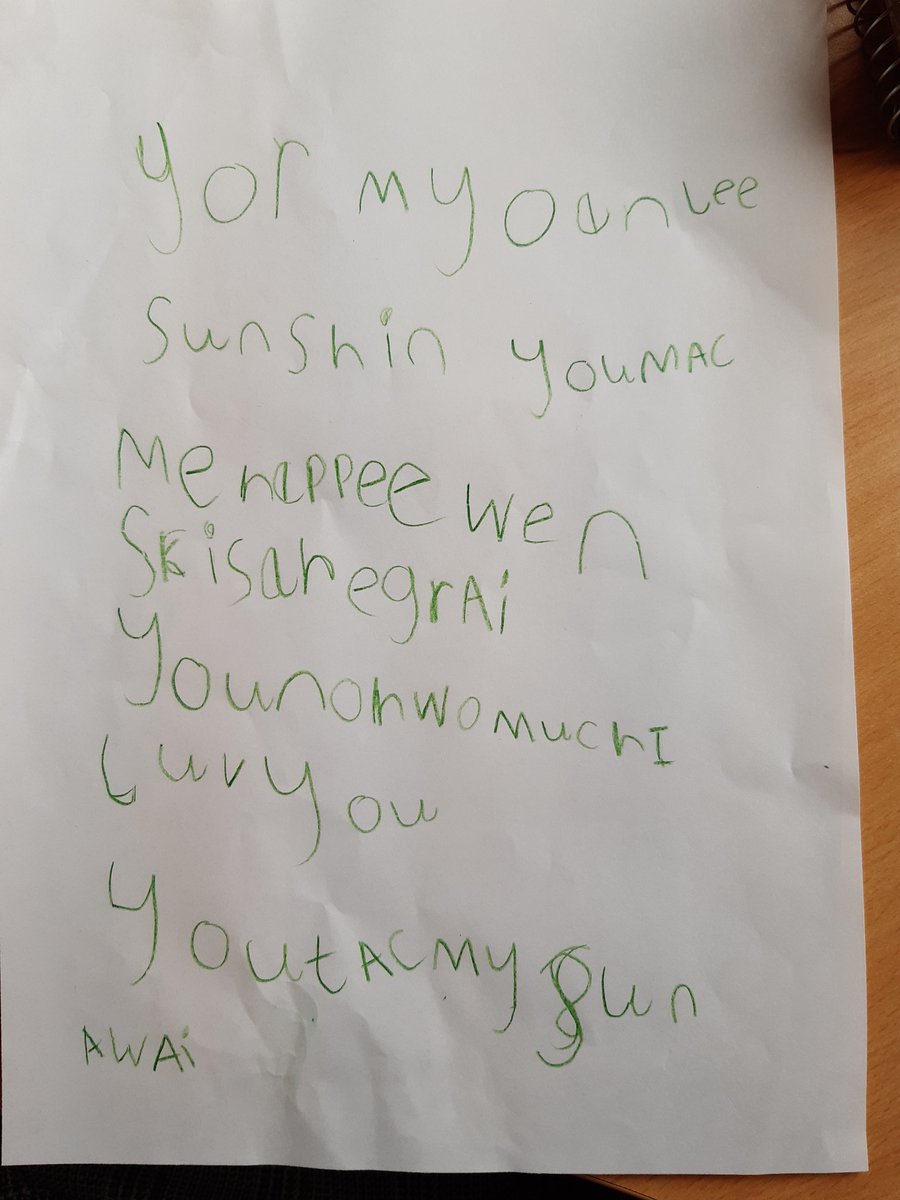 Hamble Primary (@hambleprimary) on Twitter photo Can you work out the song? Amazing independent writing in EYFS today showing impact of <a href="/LettersSounds/">Little Wandle Letters and Sounds Revised</a>. (Only help was with 'you' and 'are' using tricky word wall) π Can you work out the song? Amazing independent writing in EYFS today showing impact of <a href="/LettersSounds/">Little Wandle Letters and Sounds Revised</a>. (Only help was with 'you' and 'are' using tricky word wall) π