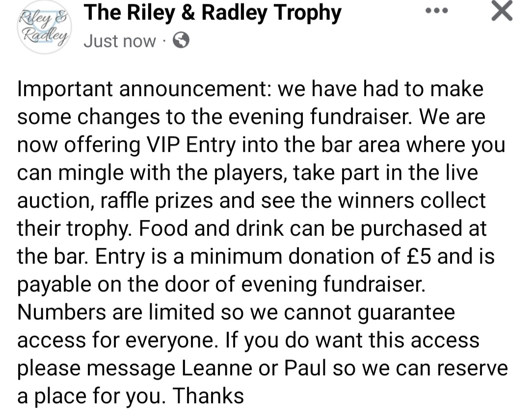 Update on After Party
<a href="/Sidley_OUAS/">Once Upon a Smile</a> 
<a href="/OUAS_CharityFC/">Sidley Charity FC</a> 
<a href="/SufcStockport/">Sands United Stockport FC</a> 
<a href="/altrinchamfc/">Altrincham FC</a>