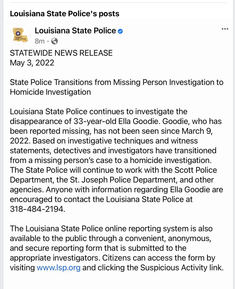 CajunDrD's tweet photo. Brandon Francisco had his bond revoked yesterday, but has no charges related to the disappearance of Ella Goodie. Ella’s case was changed to a homicide investigation today. Ella is still missing. #HelpFindElla #EllaGoodie https://t.co/iShmvddkid