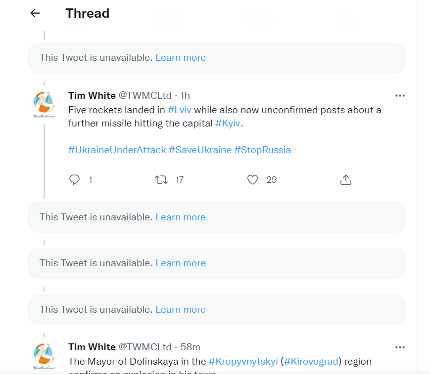 TWMCLtd's tweet photo. Hey @TwitterSupport why are you censoring my Tweets?

Followers saying they can only see a few of the posts in my daily thread. What's going on?

Please retweet if you want Twitter to act https://t.co/l3pLSmBzWo