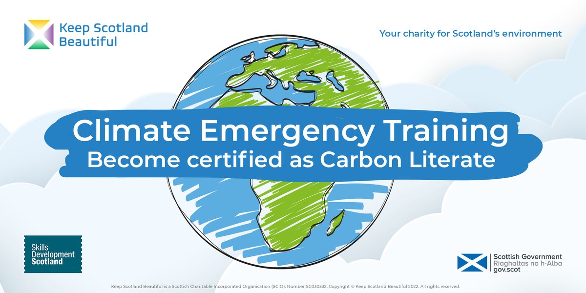 SoSEnterprise's tweet photo. Free online Climate Emergency Training taking place in May &amp; June, to help people across Scotland become Carbon Literate!

Training by @KSBScotland with support from @skillsdevscot 

Find out more: https://t.co/5cy2OAt8Fl

@Carbon_Literacy #LetDoNetZero #SkillsforNetZero https://t.co/yzkuPkaZHr