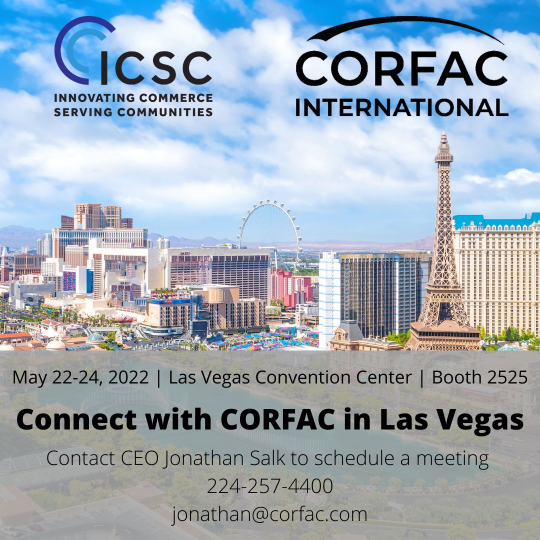 CORFACIntl's tweet photo. ICSC 2022 Las Vegas is just two weeks away! Stop by Central Hall booth 2525 and catch up with CORFAC members Commercial Properties, Duncan Commercial Real Estate, TRI Commercial, MDL Group and Century Realty. #CORFAC #ICSC2022 #CPIAZ #DuncanCRE #TRICommercial #MDL #CenturyRealty https://t.co/xNxFZFEw3c