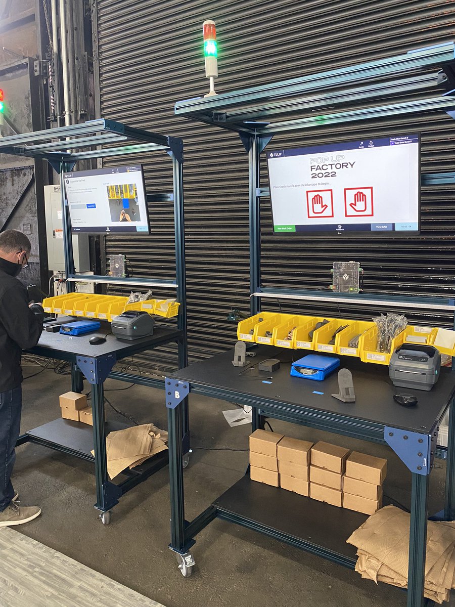 formlabs's tweet photo. When attendees start building their chargers, they create a work order using a Vention workstation and @TulipInterfaces software.
#DigitalFactory22 https://t.co/nLEZo7imXC