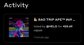 HELDiWanKenHODL's tweet photo. NOW AVAILABLE:
#BTA #069 (Last @BadTripApe)
https://t.co/P0YeXxlAIO
Once sold: @BadTripApe #NFTs have sold out π https://t.co/Rdm9cjNj4E