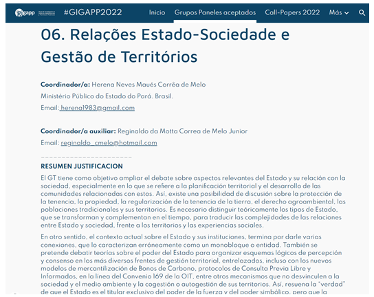 GIGAPP's tweet photo. 📌📢‼️ #lastcall #callpapers #GIGAPP2022 “Relações Estado-Sociedade e Gestão de Territórios” Coord. Herena Neves Maués Corrêa de Melo y Reginaldo da Motta [Quedan solo 5 días ¡Último días!] https://t.co/0kqS8JO8Lq https://t.co/e2jBgwvYra