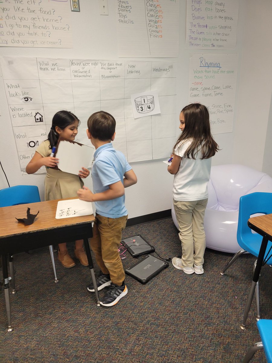 I joined a 1st grade class today at @ElliottEagles. The students were learning and practicing fact families. They used manipulatives, peer talk, 4 corners and music/movement all in 1 lesson! Proud of the engagement I saw today. <a href="/iInstructIrving/">Irving ISD C&I</a>