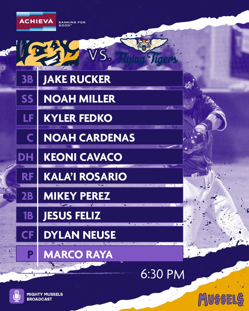 MightyMussels's tweet photo. We've arrived in Lakeland and are ready to start our 6-game series against the @LkdFlyingTigers with this lineup tonight!
#MusselUp https://t.co/BcXsYOv3Px