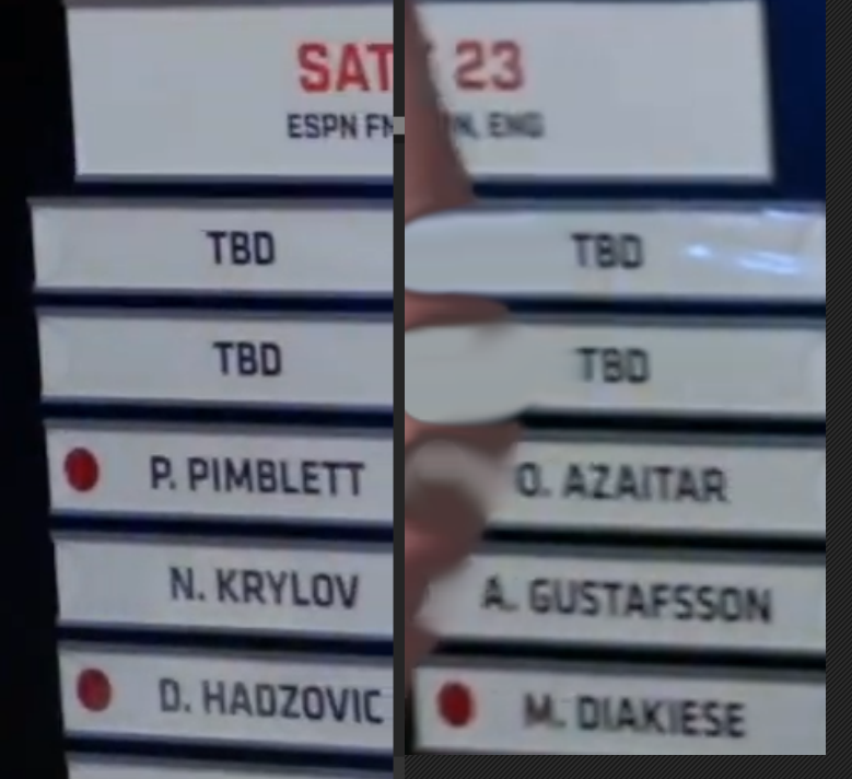 menashBD's tweet photo. Im sorry uncle Dana 
@danawhite 
#UFC #UFC276 #UFC277 
Santos VS Hill
Pimblett VS Azaitar
Lewis VS Pavlovich
O'malley VS Munhoz https://t.co/ojWnr8hHEQ