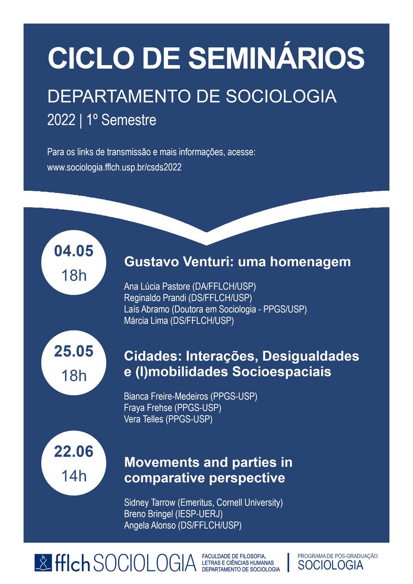 uspfflch's tweet photo. 📰 04/05 às 18h: Gustavo Venturi: Uma homenagem
Confira mais informações do evento no link: https://t.co/ZlpZGczERt
#usp #fflch #uspfflch #fflchusp #evento #homenagem #sociologia #gustavoventuri #ciclodeseminarios #seminario https://t.co/01blj8apYw