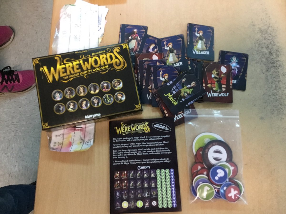 G5SopoSharks's tweet photo. G5 students had so much fun with #WereWords @beziergames we always loved playing #Werewolf but this new element is awesome. Not to mention the deluxe edition allows almost the whole class to have a role. #5thgrade #CriticalThinking https://t.co/1cabs6LcAv