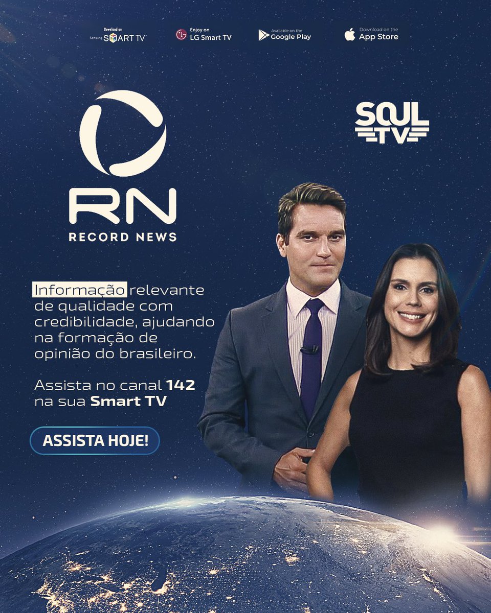 soultvoficial's tweet photo. A Record News tem o objetivo de levar informações de credibilidade para os telespectadores.
Você se mantém atualizado com todas as notícias do Brasil e do mundo, durante 24h por dia.
Assista no canal 142.
#soultv #interativa #smarttv #record #recordnews https://t.co/2brDnqnIsc