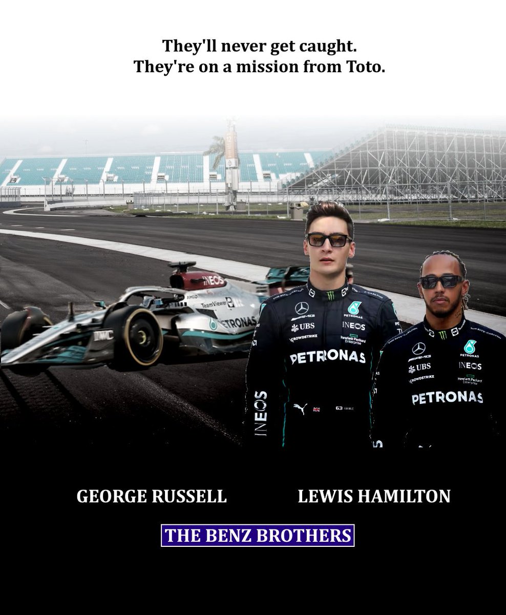 DolphIntel's tweet photo. Too much time... (or too little to do it right). #BenzBrothers #hamilton #russell #F1 https://t.co/gmjSmGXb1I