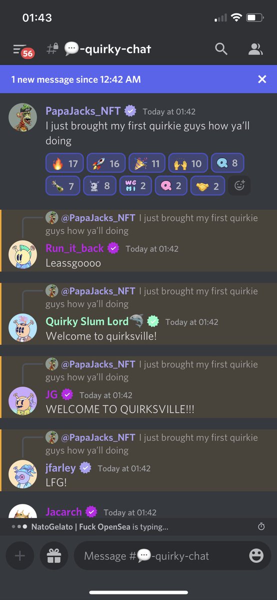 PapaJacks_NFT's tweet photo. Quirkies discord pops off 🔥 @quirkiesnft #Quirkies #quirkieslovequirkies https://t.co/AvkZ07dOXA