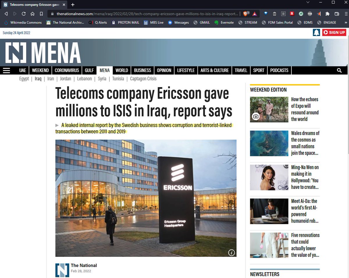 When you dial out to 911... Your phones connection needs to be ported over to Emergency Services - Fire, Police, EMS etc. The company controlling that process is Ericsson. In Feb 2022 their CEO admitted that Ericsson funded & bribed ISIS from 2000-2017. So how'd we get here?