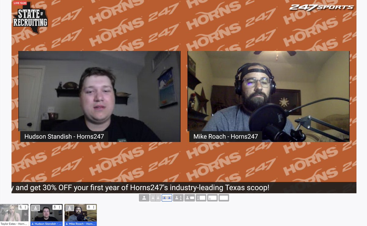 TaylorEstesOn3's tweet photo. Our guys are back &amp; will have not one but TWO @stateofrecruit shows this week! Be on the look out for episode 1 on Thursday &amp; the regular scheduled Friday show on your favorite streaming service &amp; on @Horns247 YouTube page.

🎧https://t.co/J4EvongroJ
📺https://t.co/1seVKjBXUq https://t.co/NktOA4X5wg