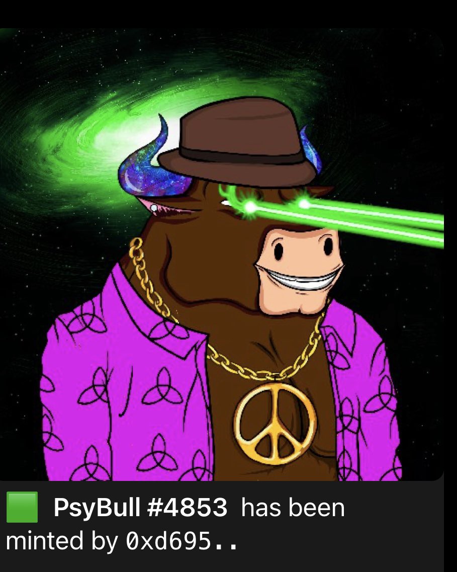 PSYBULLS_NFT's tweet image. Less than 700 bulls remain to be minted! 87% #PsyBulls minted ✅
  
Few hours left max until a full mint out, don’t sleep on #PsyBulls like you slept on #bayc ❕ 

 #NFTGiveaways #OthersideMeta #OkayBears #NFTCommunity #ETH #BNB #StrongerTogetherAlliance