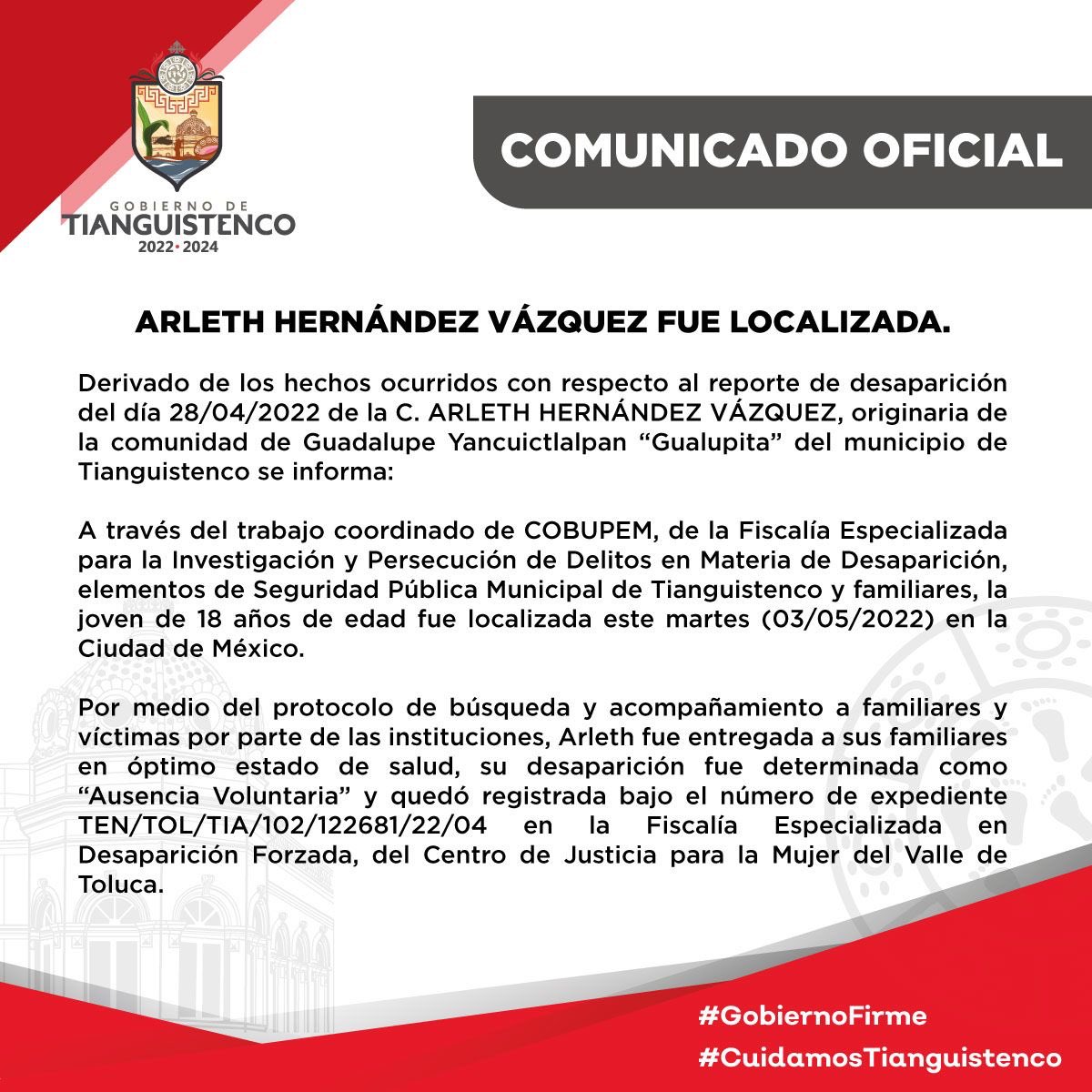 NoticiasdelSur8's tweet photo. #ÚltimaHora: Localizan a Alerth 
El alcalde @_DiegoMoreno informó a través de sus redes sociales que la joven ya se encuentra con sus familiares.

La joven fue localizada en la ciudad de México y su ausencia fue determinada por "voluntad propia". @lopezdoriga @CarlosLoret https://t.co/AzE9G0uun9