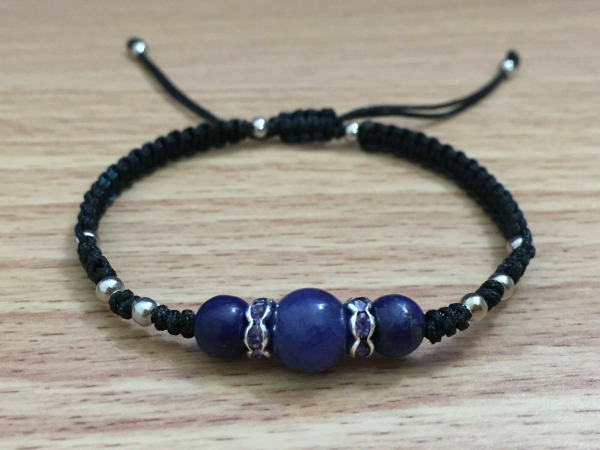 StarCrystalDel's tweet photo. Charming lapis lazuli gemstones with sparkling rhinestone spacers braided bracelet #Handmade #Gemstone #Bracelet #Fashion [https://t.co/lM6ZsD6Bo1] https://t.co/OQU71obv9q