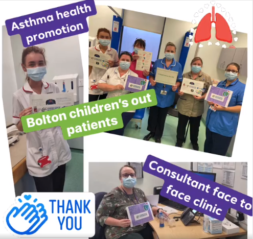 The Bolton Children's Asthma Team were very busy today in raising awareness of asthma for children and young people and their families and educating staff in their Trust. Throughout the day colleagues were involved in various activities.

#WorldAsthmaDay2022 
#WorldAsthmaDayGM