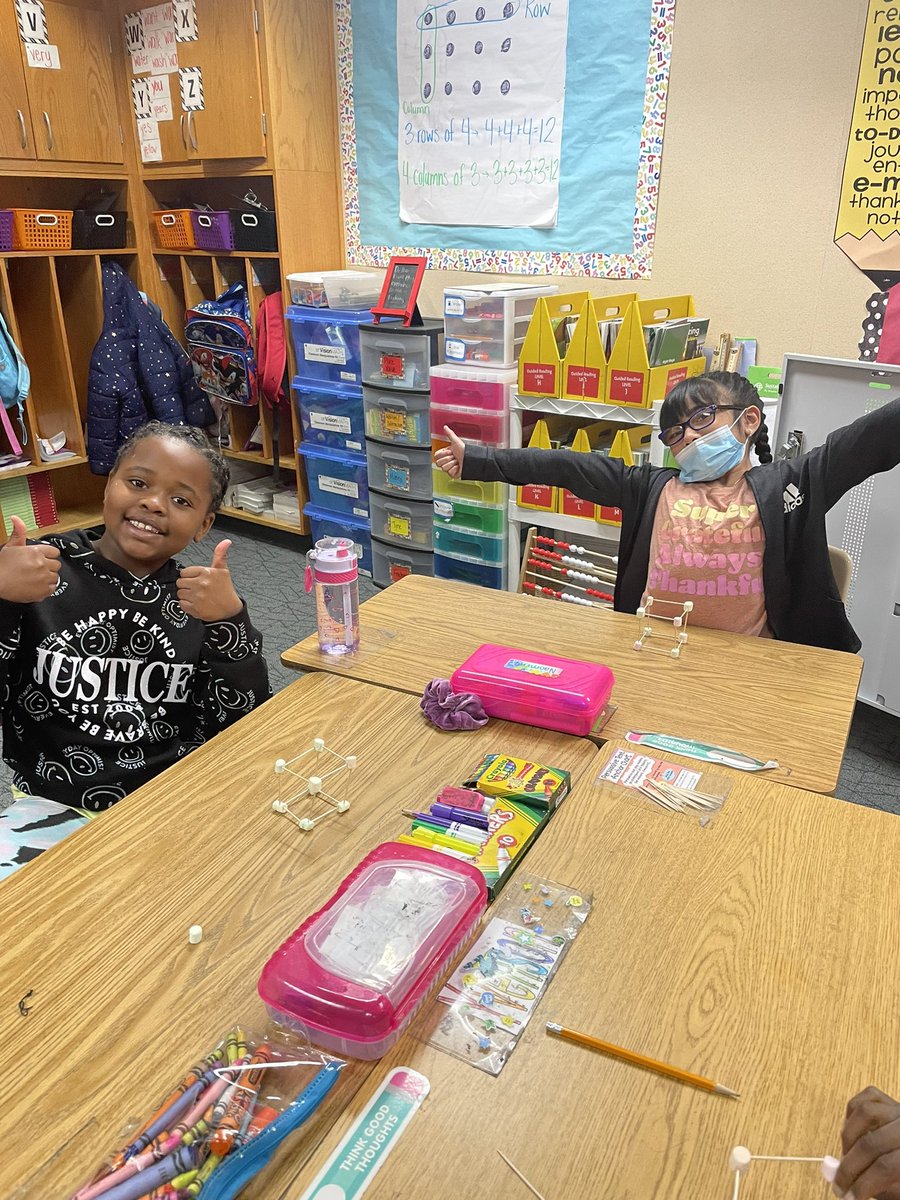 We discovered characteristics of a cube today with a little help from toothpicks and marshmallows! #WeAreWayne #PantherProud