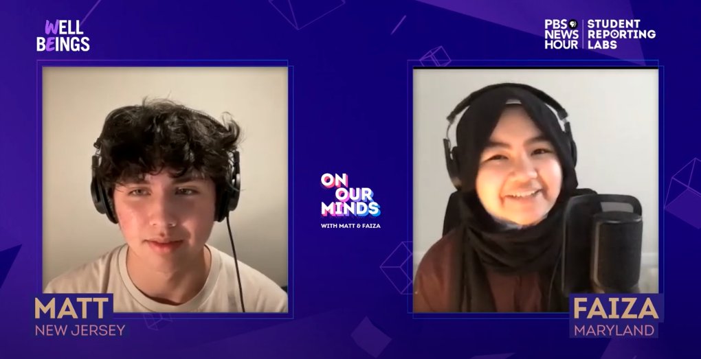 NEW for #MentalHealthAwarenessMonth!

Student hosts of <a href="/ReportingLabs/">PBS News Student Reporting Labs</a> 'On Our Minds' discuss what interests them in taking on a podcast that discusses teen mental health issues including anxiety, depression, eating disorders, grief, identity and more: loom.ly/MqNtggo