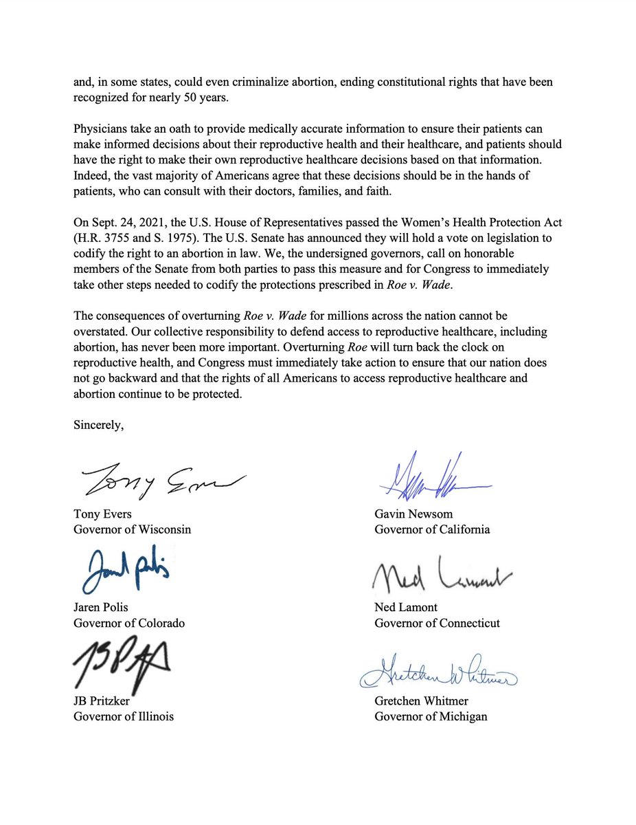GovEvers's tweet image. BREAKING: Today, I’m leading a coalition of 17 governors to call on Congress to immediately protect access to abortion and reproductive rights. We cannot wait for #SCOTUS to overturn #RoeVWade. We need action now, and we need to pass the #WHPA. Read our full letter here ⬇️