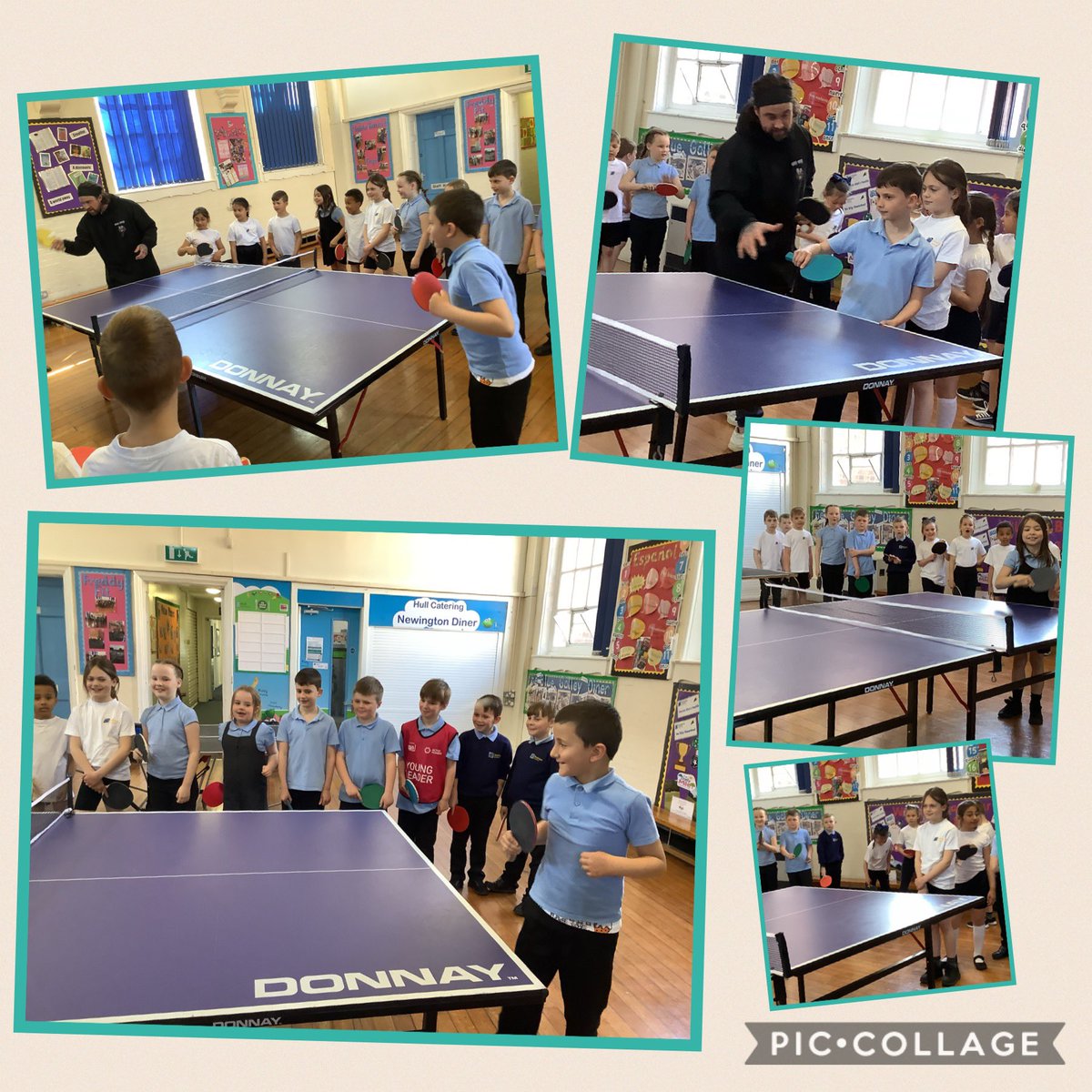 Our first table tennis lesson learning how to hold the bat and use backhand to hit the ball. <a href="/LTabletennis/">L&S Tabletennis skills</a> <a href="/wearenewington/">Newington Academy</a>