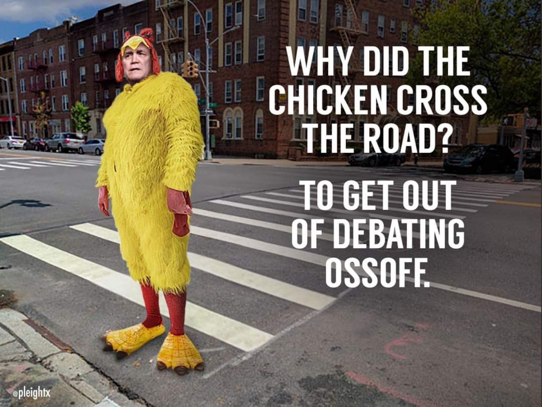 JUConnor25's tweet photo. @DavidPerdueGA 🐔 🐔 🐔 #ChickenPerdue https://t.co/ktSu1gGi9h