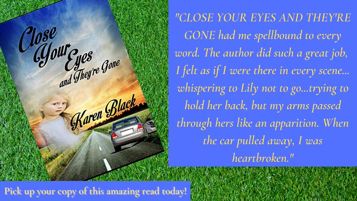 VashtiQV's tweet photo. Today is #PUSHTUESDAY and the lucky recipient of today's BIG "push" is #RRBC #RWISA #LifetimeMember, Karen Black (@KarensStories), author of "CLOSE YOUR EYES AND THEY'RE GONE." https://t.co/80ya5T34YT