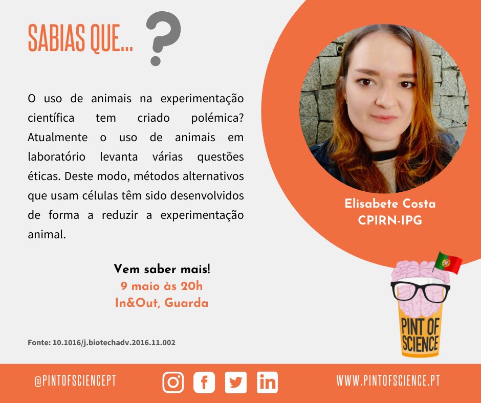 pintofsciencePT's tweet photo. Elisabete Costa vem falar-nos sobre células e cancro. 🎗️
09 de Maio, às 20:00h, no In & Out
Descobre mais sobre o orador em,
https://t.co/7EdQh6tZyz
#pint22 #pintworld #posPT #guarda #cartaz #scicomm #scicommpt #compesecabeca #ciencia #sciencefiction https://t.co/HPGTgmJgNc
