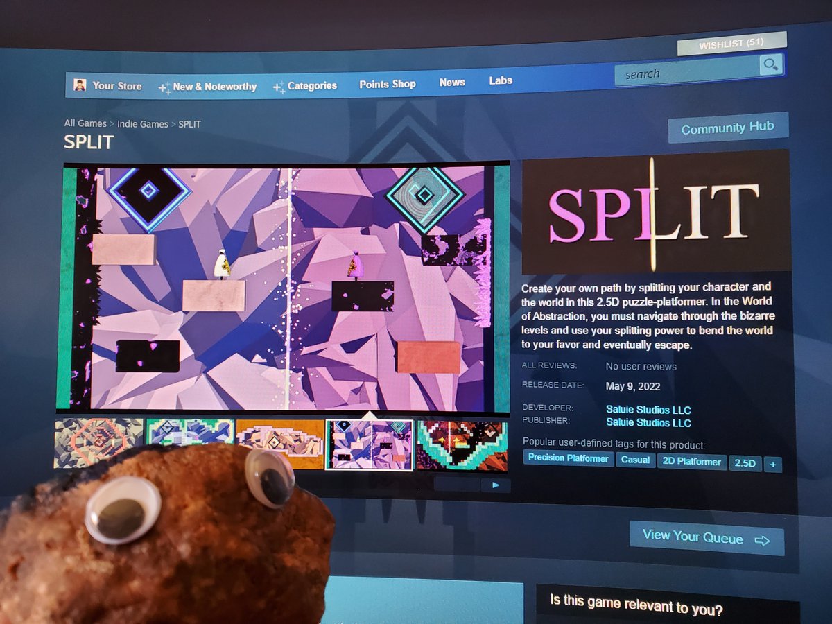 Rocky can't wait for the upcoming release! May 9th here we come!

#SPLIT_GAME #indiedev #indiegame #platformer #madewithunity #tuesdayvibe