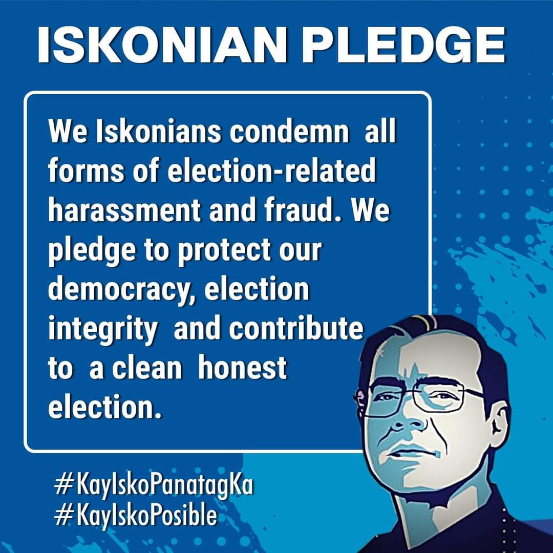SoundCheckMNL's tweet photo. #Iskonian loud and proud! Let's pray for a clean, honest, and peaceful election. May God's will reign over our country. #KayIskoPosible #KayIskoPanatagKa https://t.co/6nKWZeh37Q