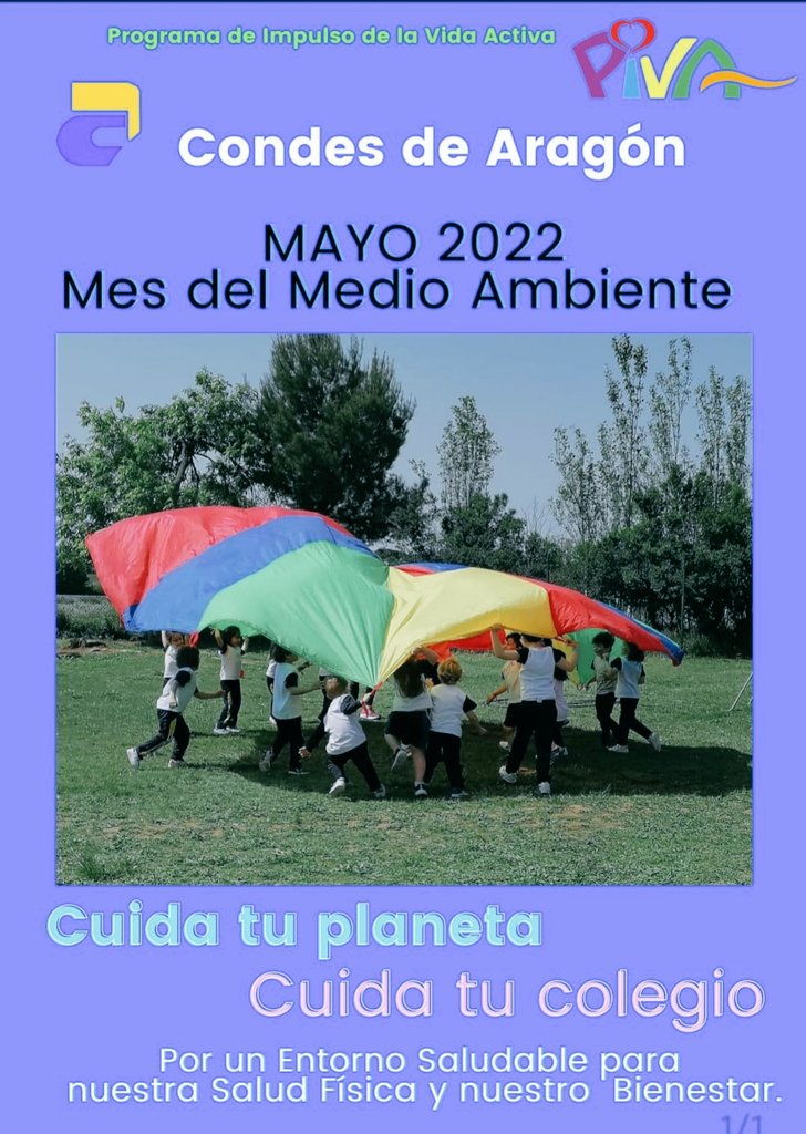 colegiocondes's tweet photo. PIVA. Por un Entorno Saludable para nuestra Salud Física y nuestro Bienestar. ¿Te apuntas? #pivateando #escuelaspromotorasdesalud #medioambiente #ods2030 #adncondes #pivaaragón @PivaAragon @SaresAragon @epsAragon @InnovaEducAr https://t.co/MPxcvYWLWm