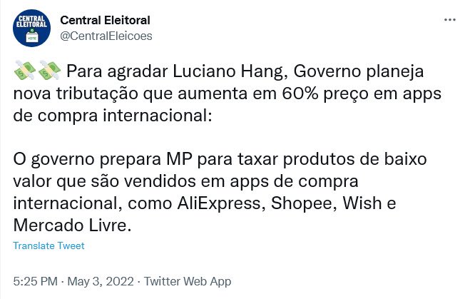 Obrigado Bolsonaro, agora a minha muamba vai ficar 60% mais cara pra proteger o calvo da Havan 😵‍💫