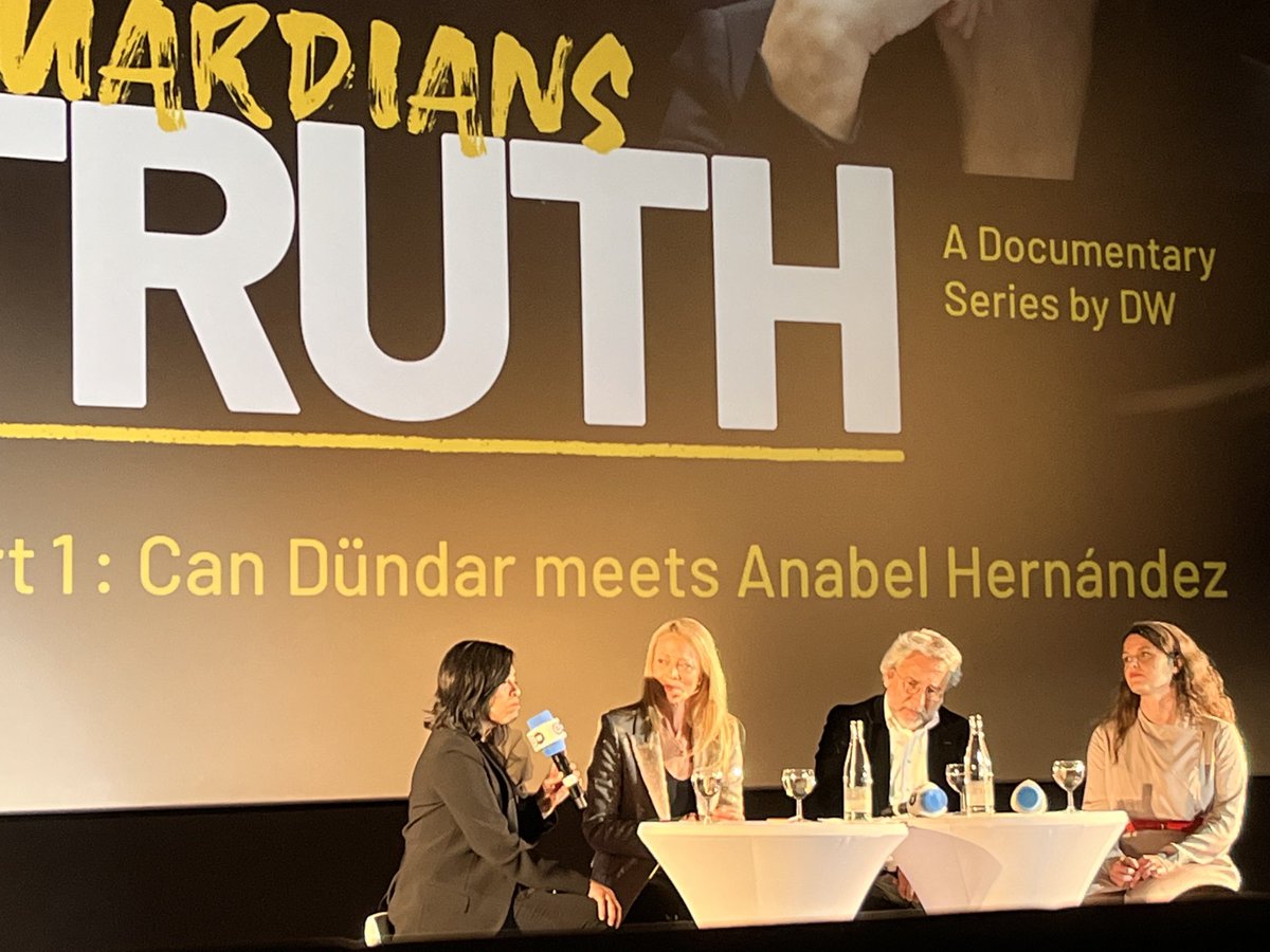 ImYourODE's tweet photo. #Decisions to research and write the truth comes with consequences, acknowledge #CamDündar and #AnnabelHernandez during #DW The Guardians of Truth premiere. https://t.co/mxaJJ7aZgU
