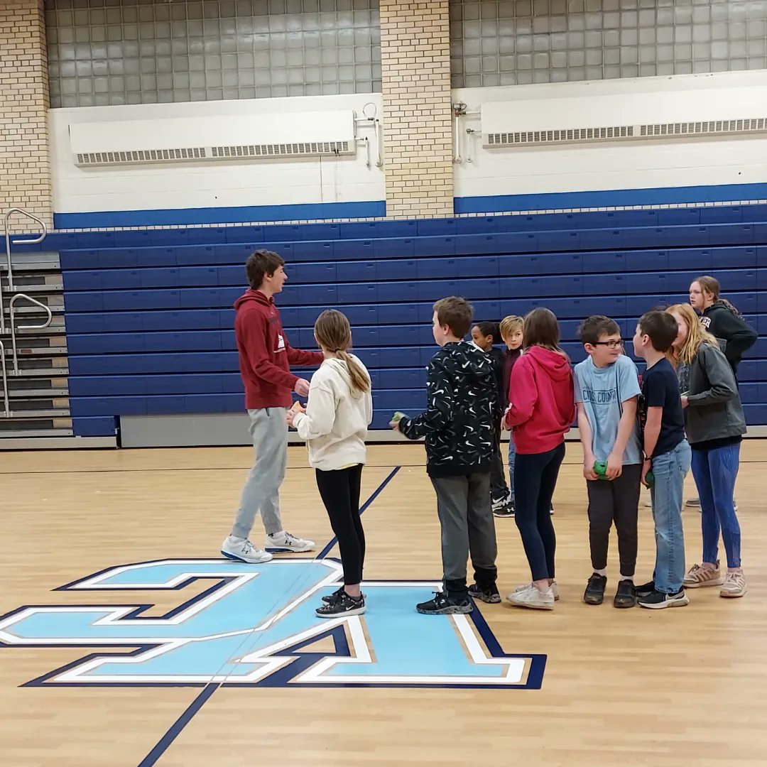 Students from HPER 314 taught the Throw Archey game to the 4th graders at Washington Elementary. At this point, they are pretty comfortable teaching in front of younger students! Good job! #VCSU #vcsukhp