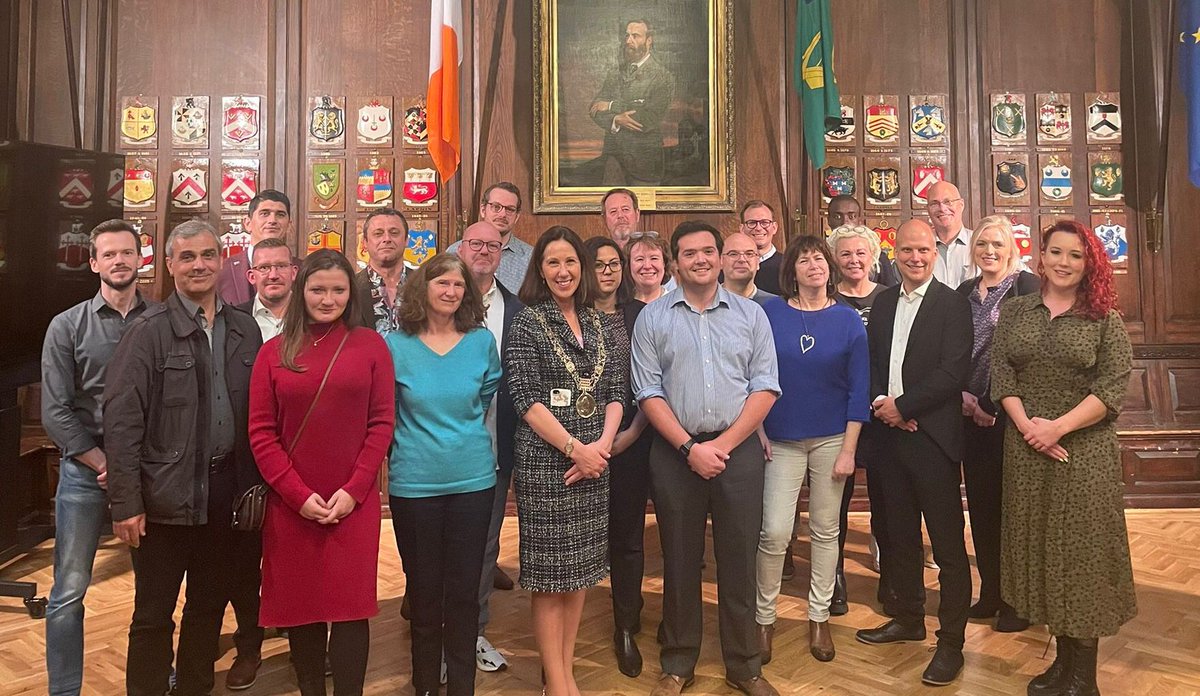 LordMayorDublin's tweet photo. Lovely to meet the aviation section of the European Transport Workers Federation @ETF_Europe meeting in Dublin to discuss a just transition to sustainability - a significant challenge but one that social dialogue and partnership can resolve. https://t.co/Rx5LEqEXTU