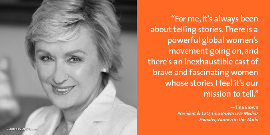 UN_Women's tweet photo. This #WorldPressFreedomDay, we call for 

📰 the respect for freedom of expression
📰better representation of women in the media 
📰 increased visibility of women's lived reality.

We stand with journalists like @TinaBrownLM who use their pens to expose systems of inequality. https://t.co/4ysVSbiikm