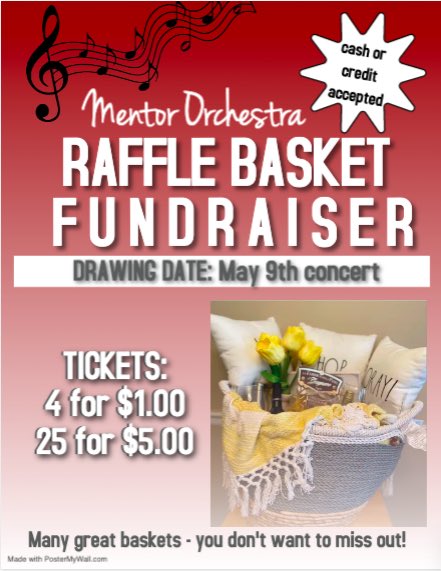 Come hear the talented high school orchestra students next Monday, May 9th at 7. It is free &amp; all are welcome! The concert features all of the high school orchestras including 2 senior soloists. There will also be some awesome raffle baskets! Hope to see you there! #onceacard